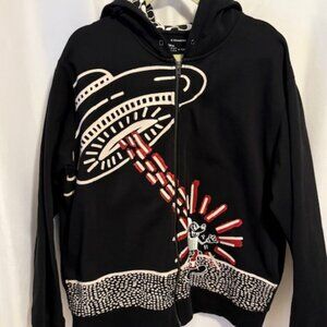Coach x Disney Mickey Mouse x Keith Haring Zip Hoodie Black XL Limited Edition
